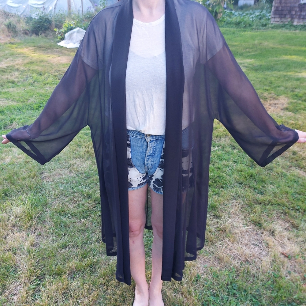Hermes vintage robe sheer jacket dressing gown
